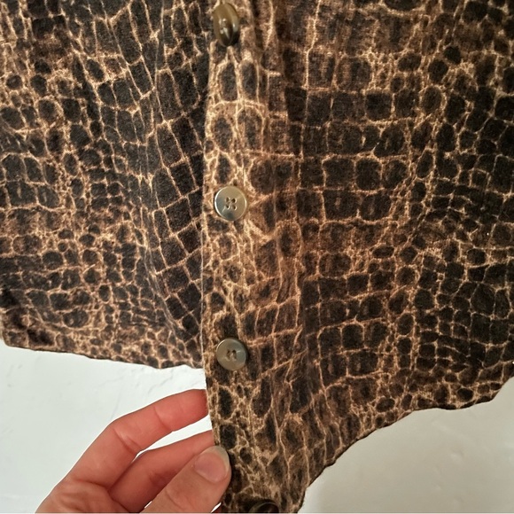 Kenneth Cole New York Animal Print Silk Blend Cardigan sz Large - Picture 6 of 6